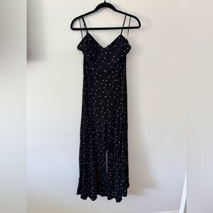 Free People Black and White Polka Dot Jumpsuit Small